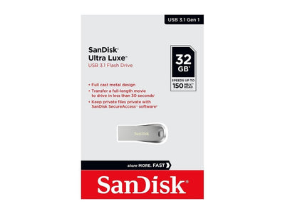 SANDISK SDCZ74-032G-G46 32G  ULTRA LUXE PEN DRIVE 150MB USB 3.0 METAL Payday Deals