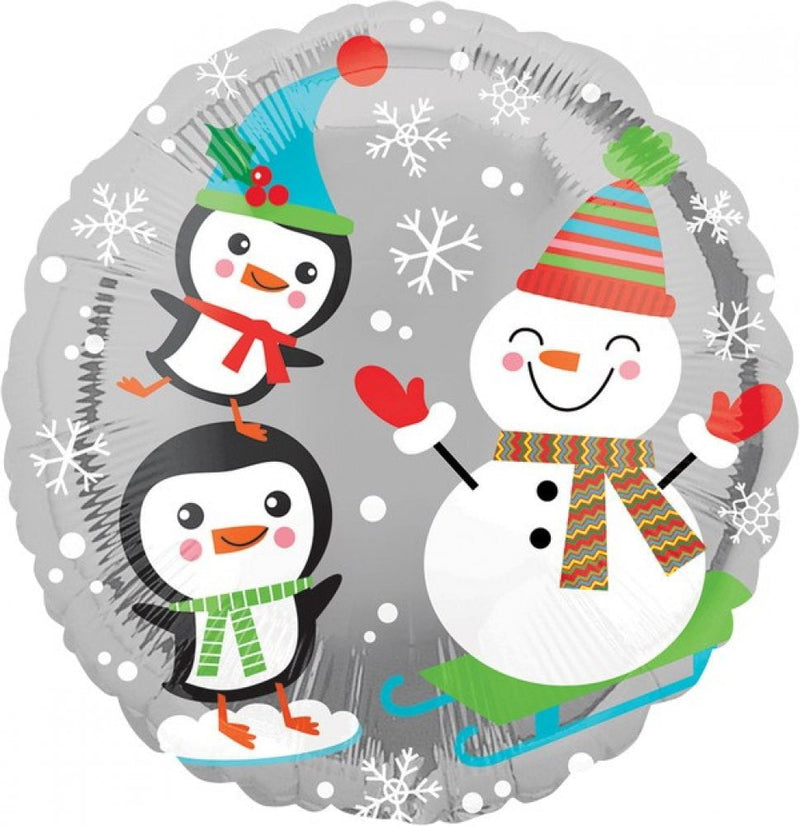 Santa, Snowman & Penguins Round Foil Balloon Payday Deals