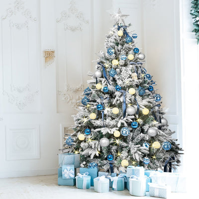 Santaco Christmas Tree 1.2M 4Ft Fairy Lights Snow Flocked Xmas Ornaments Decor Payday Deals