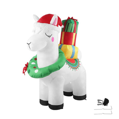 Santaco Inflatable Christmas Decor Christmas Llama 1.5M LED Lights Xmas Party