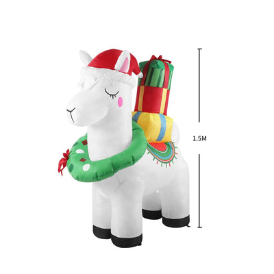 Santaco Inflatable Christmas Decor Christmas Llama 1.5M LED Lights Xmas Party Payday Deals