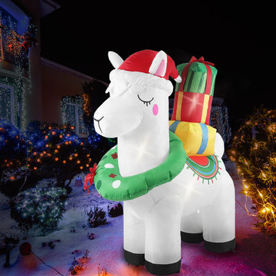 Santaco Inflatable Christmas Decor Christmas Llama 1.5M LED Lights Xmas Party Payday Deals