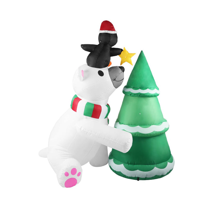 Santaco Inflatable Christmas Decor Polar Bear Tree 1.8M LED Lights Xmas Party Payday Deals