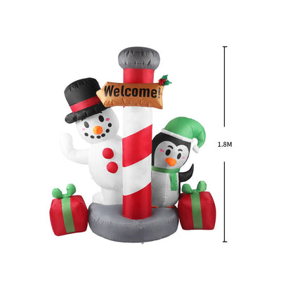 Santaco Inflatable Christmas Decor Pole Welcome 1.8M LED Lights Xmas Party Payday Deals