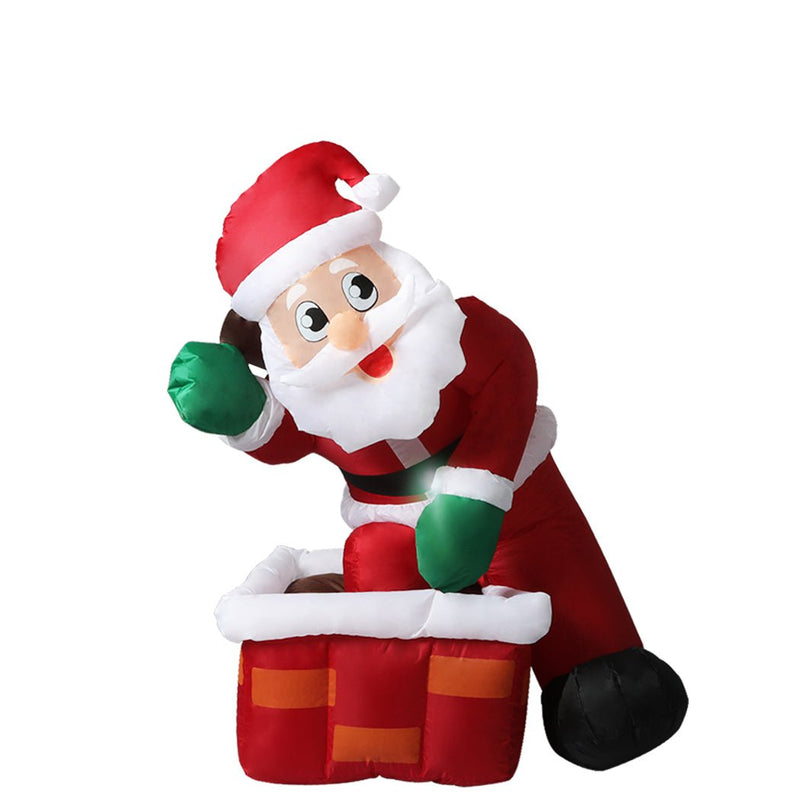 Santaco Inflatable Christmas Decor Santa Chimney 1.2M LED Lights Xmas Party Payday Deals