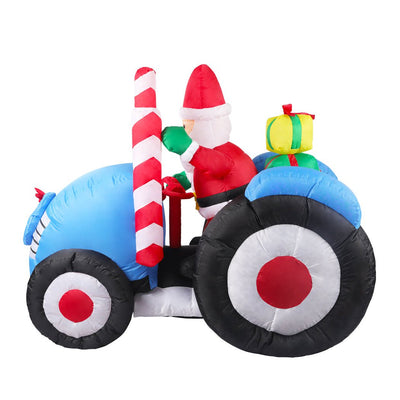 Santaco Inflatable Christmas Decor Tractor Santa 1.4M LED Lights Xmas Party Payday Deals