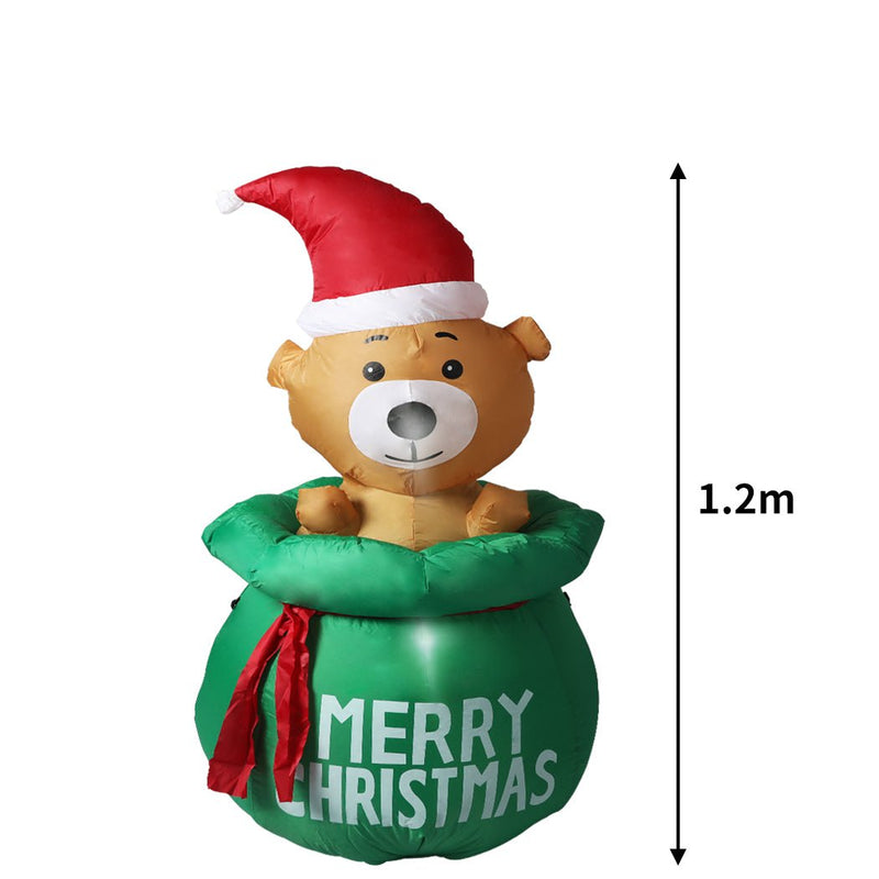 Santaco Inflatable Christmas Decorations Bubbly Bear 1.5M LED Lights Xmas Party Payday Deals