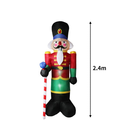 Santaco Inflatable Christmas Decorations Nutcracker 2.4M LED Lights Xmas Party Payday Deals