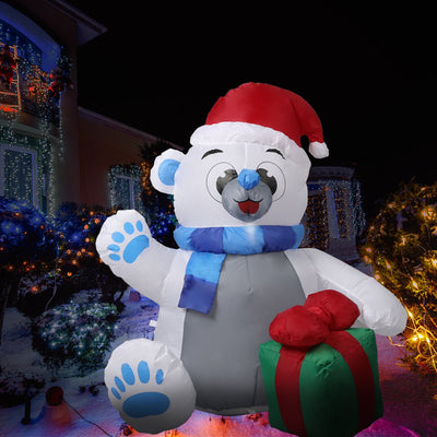 Santaco Inflatable Christmas Decorations Polar bear 1.2M LED Lights Xmas Party Payday Deals