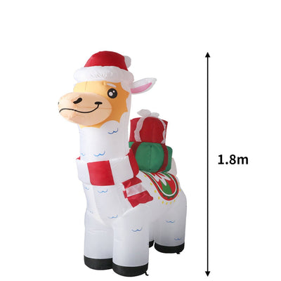 Santaco Inflatable Christmas Decorations Xmas Alpaca 1.8M LED Lights Xmas Party Payday Deals