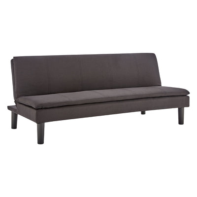 Sarantino 3 Seater Modular Faux Linen Fabric Sofa Bed Couch - Black Payday Deals