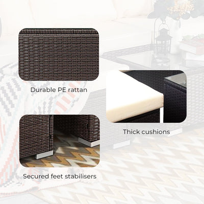 Sarantino 5pc Modular Outdoor Lounge Set PE Rattan - Brown Payday Deals