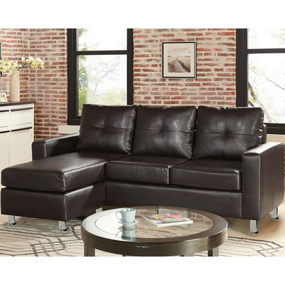 Sarantino Corner Sofa Lounge Couch Modular Furniture Chair Home Faux Leather Chaise Brown Payday Deals