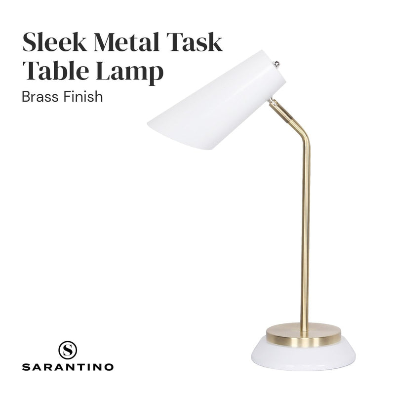 Sarantino Electric Reading Light Table Lamp Brass Finish - White Payday Deals