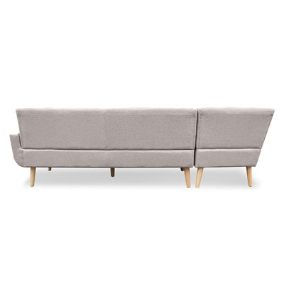 Sarantino Faux Linen Corner Sofa Lounge L-shaped Chaise Light Grey Payday Deals