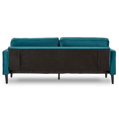 Sarantino Faux Velvet Sofa Bed Couch Furniture Lounge Suite Seat Blue Payday Deals