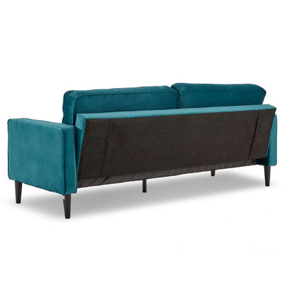 Sarantino Faux Velvet Sofa Bed Couch Furniture Lounge Suite Seat Blue Payday Deals