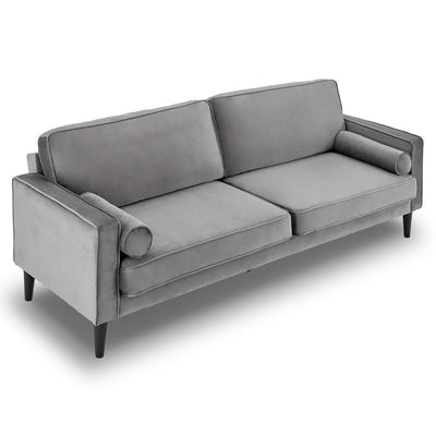 Sarantino Faux Velvet Sofa Bed Couch Furniture Lounge Suite Seat Grey Payday Deals