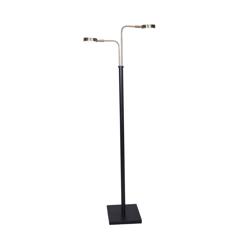 Sarantino LED Metal Floor Lamp with 2 Lights in Brushed Gold and Black Finish Payday Deals