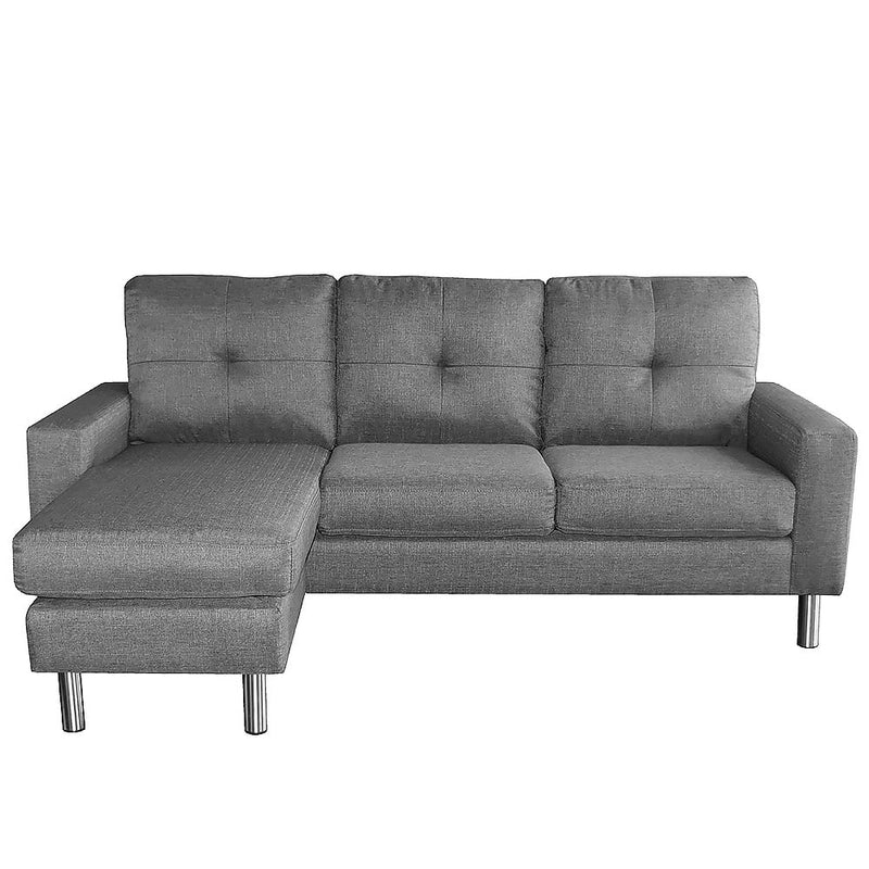 Sarantino Linen Corner Sofa Lounge Couch Modular Furniture L Chair Home Chaise Grey Payday Deals