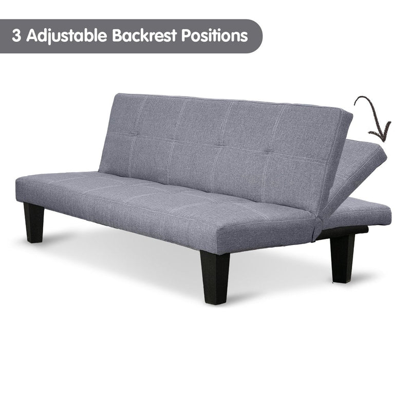 Sarantino Sofa Bed Lounge Couch Futon Furniture Seat Adjustable Suite Dark Grey Payday Deals