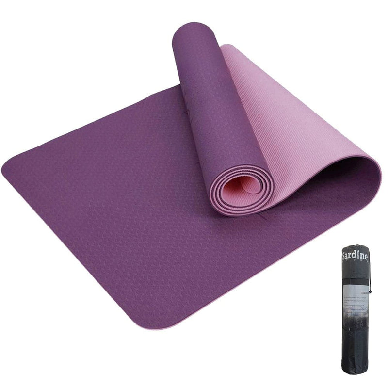 sardine sport tpe yoga mat exercise workout mats fitness mat for home workout home gym extra thick large Black 8mm Payday Deals
