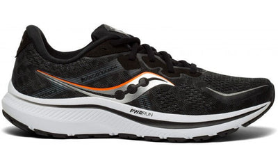 Saucony Mens Omni 20 Shoes Runners Sneakers Running (WIDE) - Black/White
