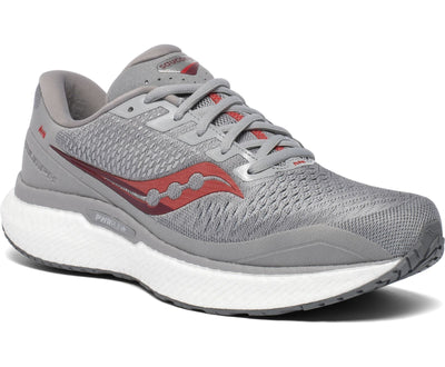 Saucony Men's Triumph 18 Sneakers Running Shoes Sports - Alloy/Red Payday Deals