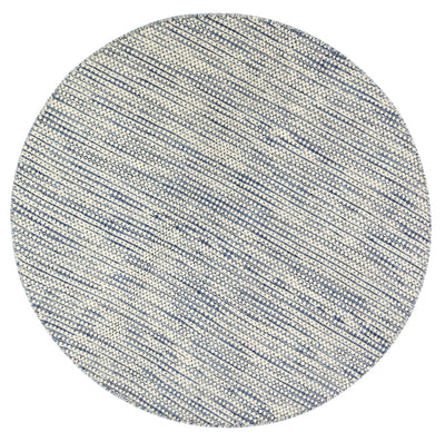 Scandi Blue Reversible Wool Round Rug 200x200 cm Round