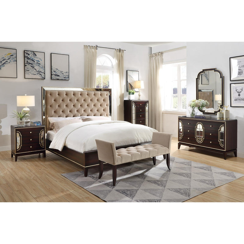 Scarlet 4pc Queen Bed Frame Bedroom Suite Timber Bedside Tallboy Package Set Payday Deals