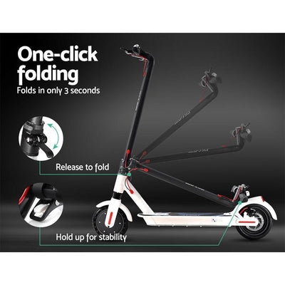 Scooter Compact Portable Foldable Commuter Bike Kids Adult LED Light White