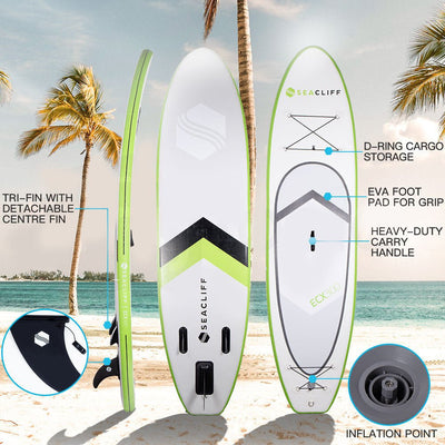 SEACLIFF 10ft Stand Up Paddleboard Paddle Board SUP Inflatable Blow Standing 10' Payday Deals