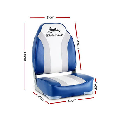 Seamanship 2X Folding Boat Seats Seat Marine Seating Set All Weather Swivels Payday Deals