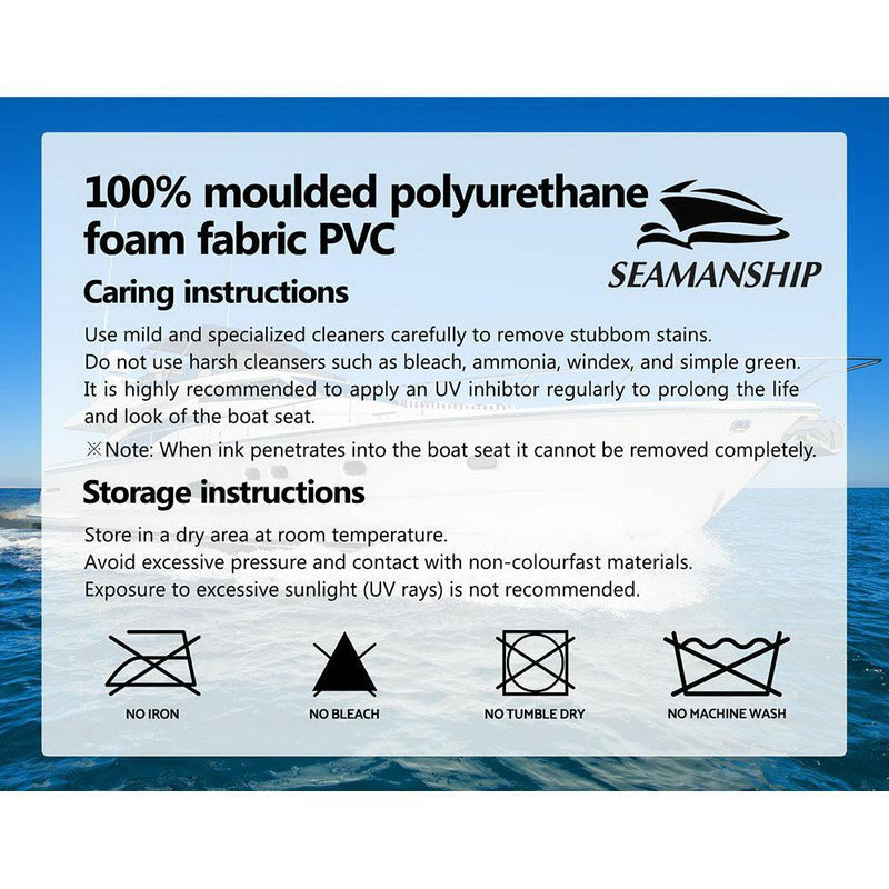 Seamanship Set of 2 Folding Swivel Boat Seats - Grey & Charcoal Payday Deals
