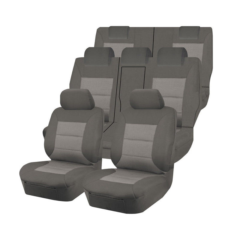 Seat Covers for MITSUBISHI OUTLANDER ZJ.ZK.ZL SERIES 11/2012 - 07/2021 4X4 SUV/WAGON 7 SEATERS FMR GREY PREMIUM Payday Deals