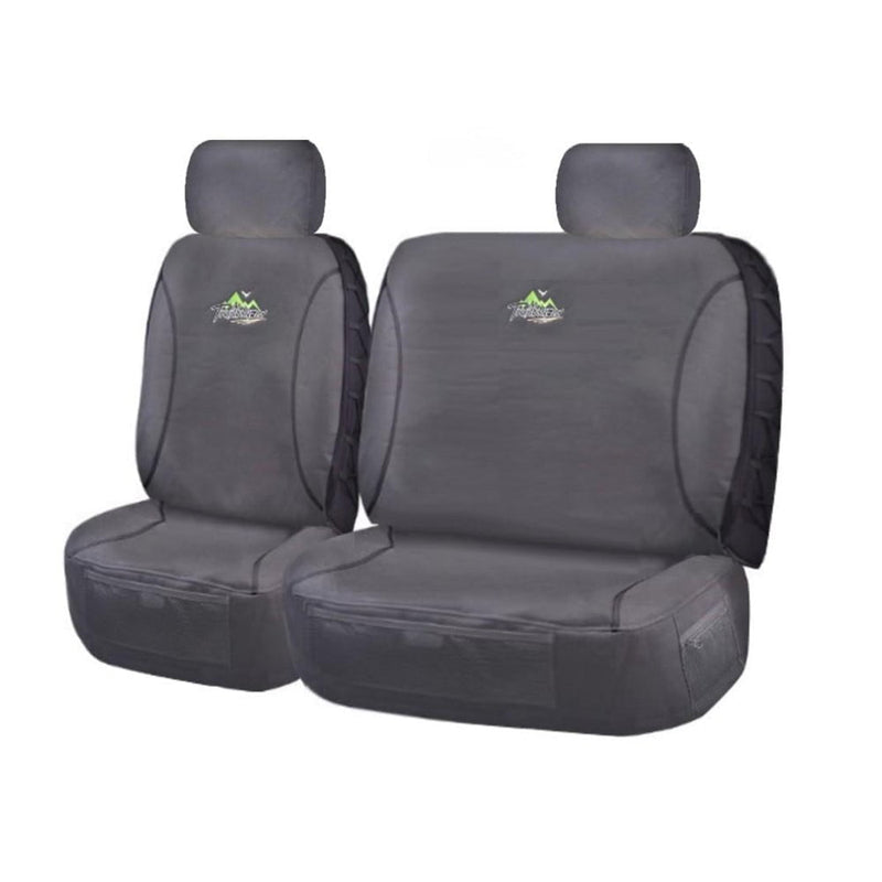 Seat Covers for MITSUBISHI TRITON ML-MN SERIES 06/ 2006 ? 2015 SINGLE CAB CHASSIS FRONT BUCKET + _ BENCH CHARCOAL TRAILBLAZER Payday Deals