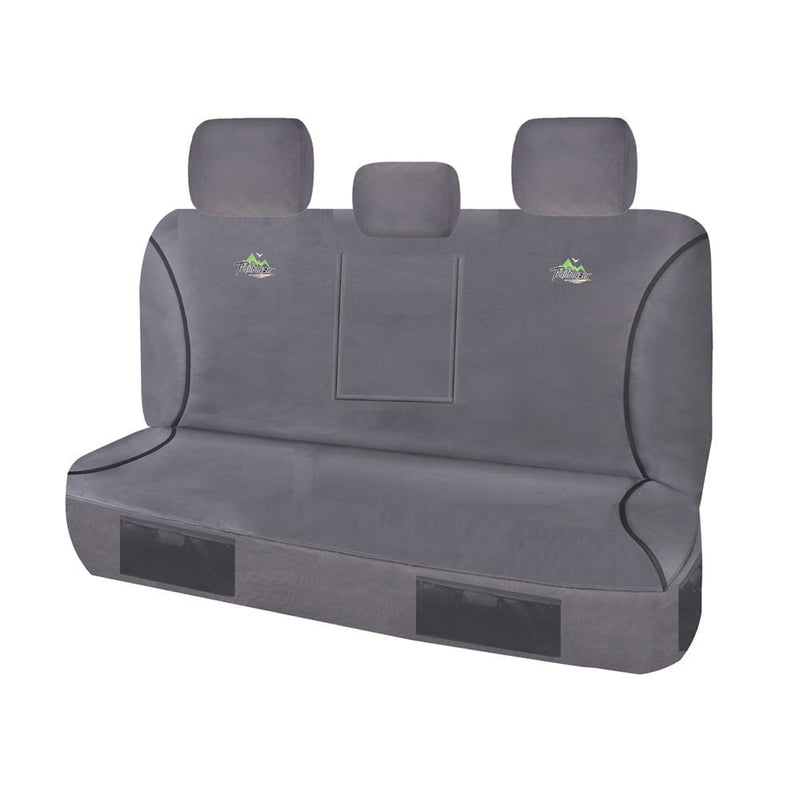 Seat Covers for MITSUBISHI TRITON MQ SERIES 01/2015 - ON DUAL CAB UTILITY REAR BENCH WITH A/REST CHARCOAL TRAILBLAZER Payday Deals