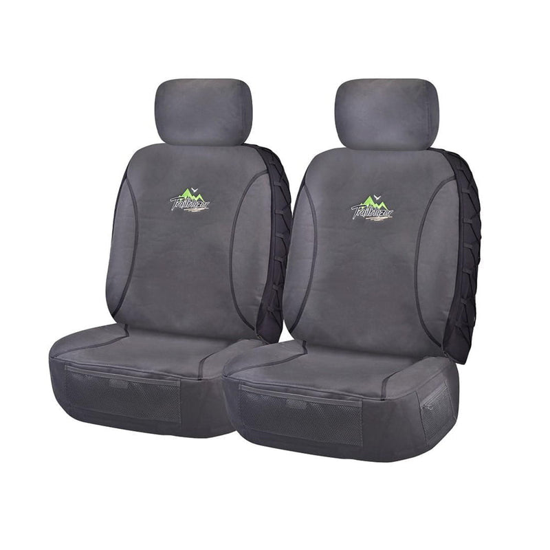 Seat Covers for MITSUBISHI TRITON MQ SERIES 01/2015 - ON SINGLE CAB CHASSIS FRONT 2X BUCKETS CHARCOAL TRAILBLAZER Payday Deals