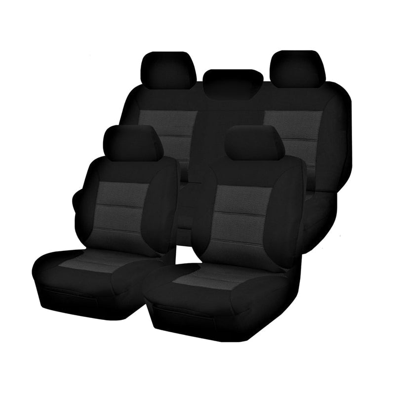 Seat Covers for VOLKWAGEN AMAROK 2H SERIES 02/2011 ? ON DUAL CAB FR BLACK PREMIUM Payday Deals