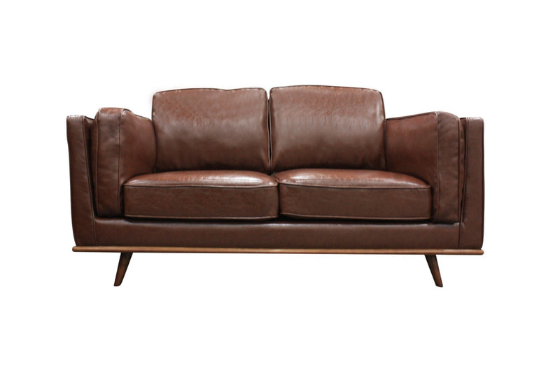 Seater Stylish Leatherette Brown York Sofa