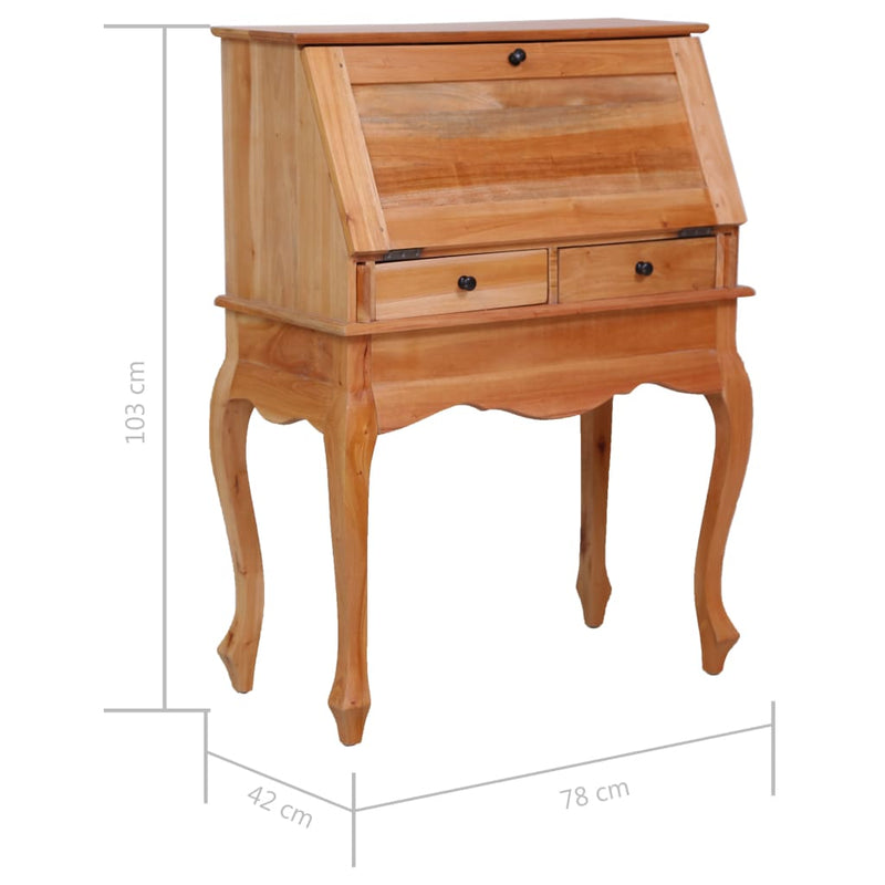 Secretary Desk 78x42x103 cm Solid Mahogany Wood Payday Deals