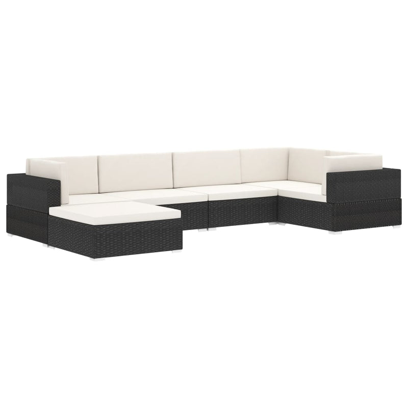 Sectional Footrest 1 pc with Cushion Poly Rattan Grey Payday Deals