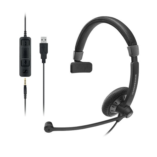 SENNHEISER I IMPACT SC45 Mono USB Headset USB / 3.5mm Connectivity Teams / Skype Certified Active Gard Noise-Cancelling Microphone Payday Deals