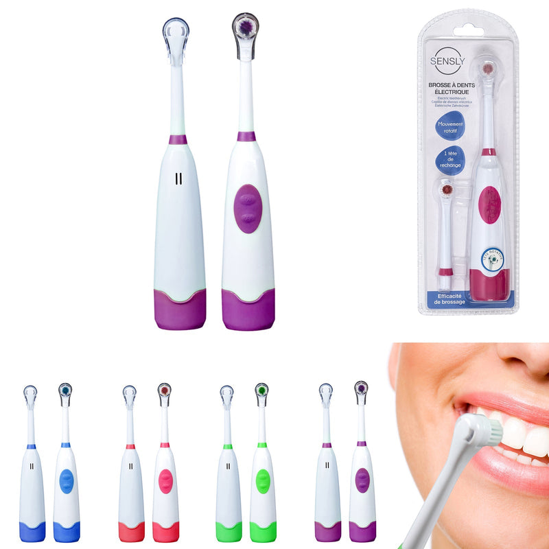 SENSLY Electric Toothbrush Dual Battery Operated Adults - Assorted Colours Payday Deals
