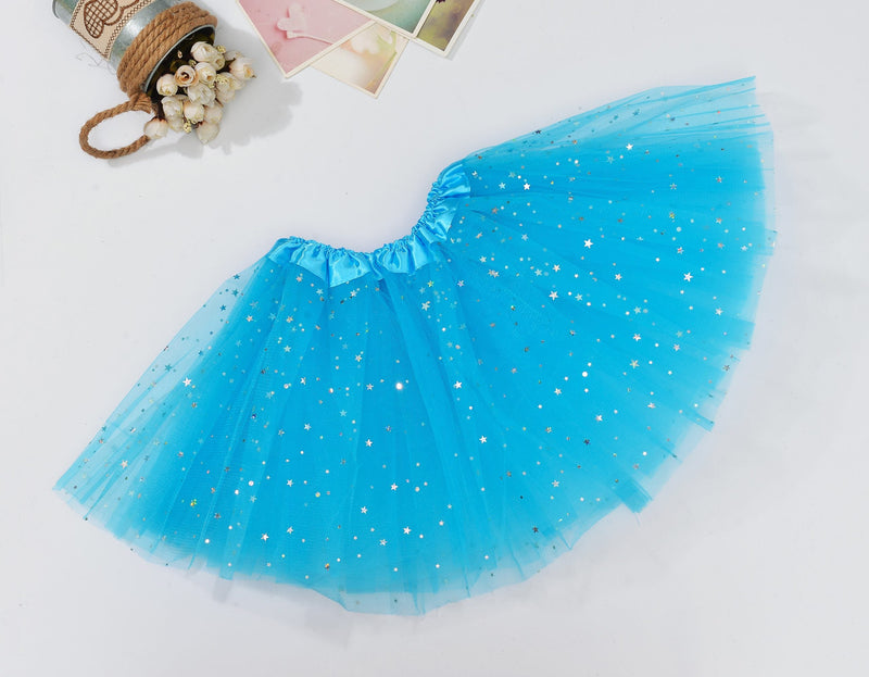 Sequin Tulle Tutu Skirt Ballet Kids Princess Dressup Party Baby Girls Dance Wear, Aqua, Kids Payday Deals