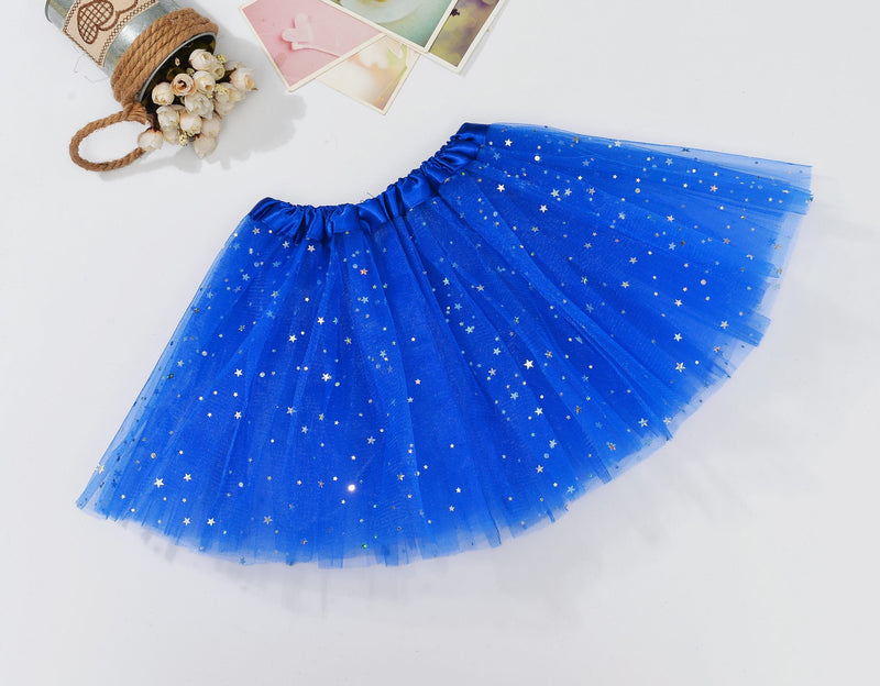 Sequin Tulle Tutu Skirt Ballet Kids Princess Dressup Party Baby Girls Dance Wear, Royal Blue, Adults Payday Deals