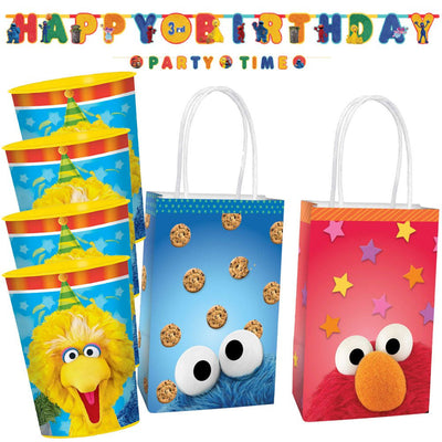 Sesame Street 8 Guest Favour Pack with Birthday Banner Party Pack