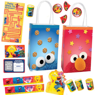 Sesame Street Kraft Loot Bag 8 Guest Birthday Party Pack