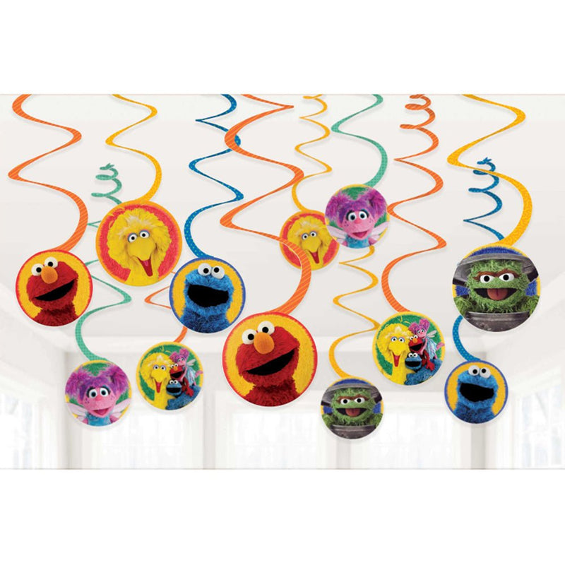 Sesame Street Paper Swirls Hanging Decorations 12 Pack Payday Deals