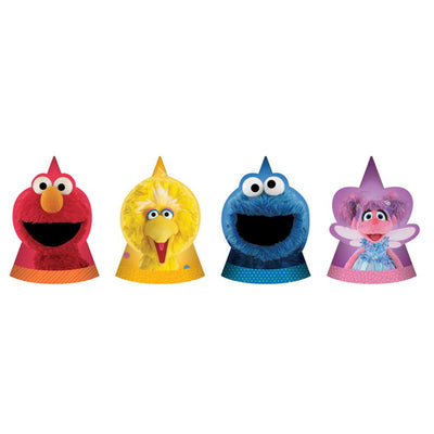 Sesame Street Shaped Cardboard Cone Party Hats 8 Pack